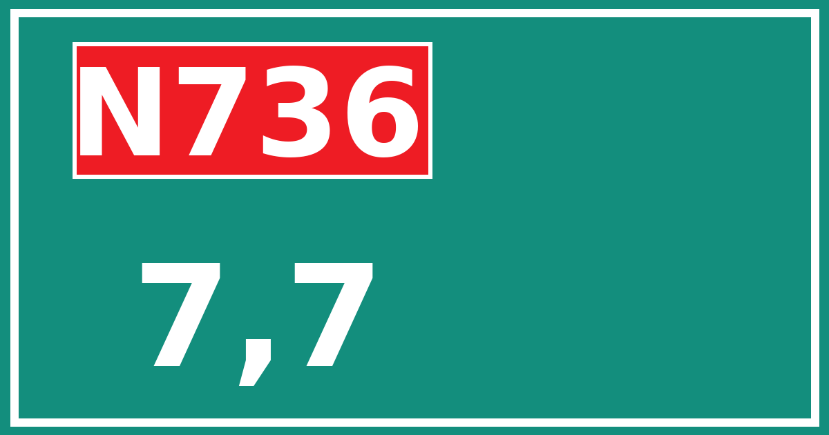 Hectometerbord N736 7,7