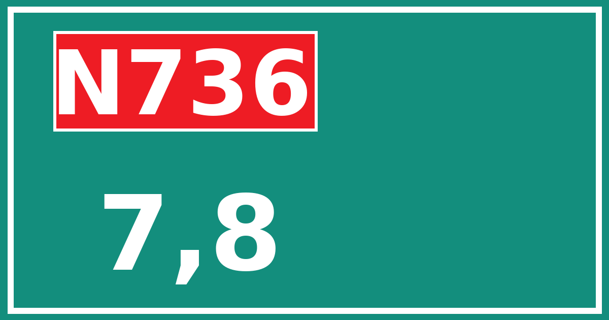 Hectometerbord N736 7,8