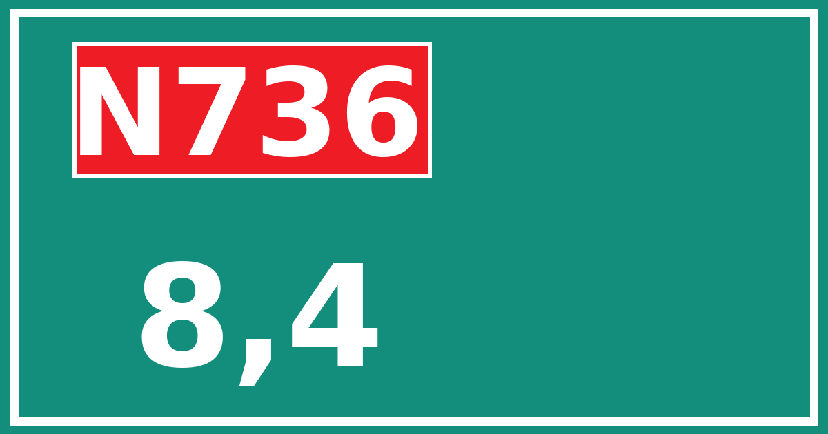 Hectometerbord N736 8,4