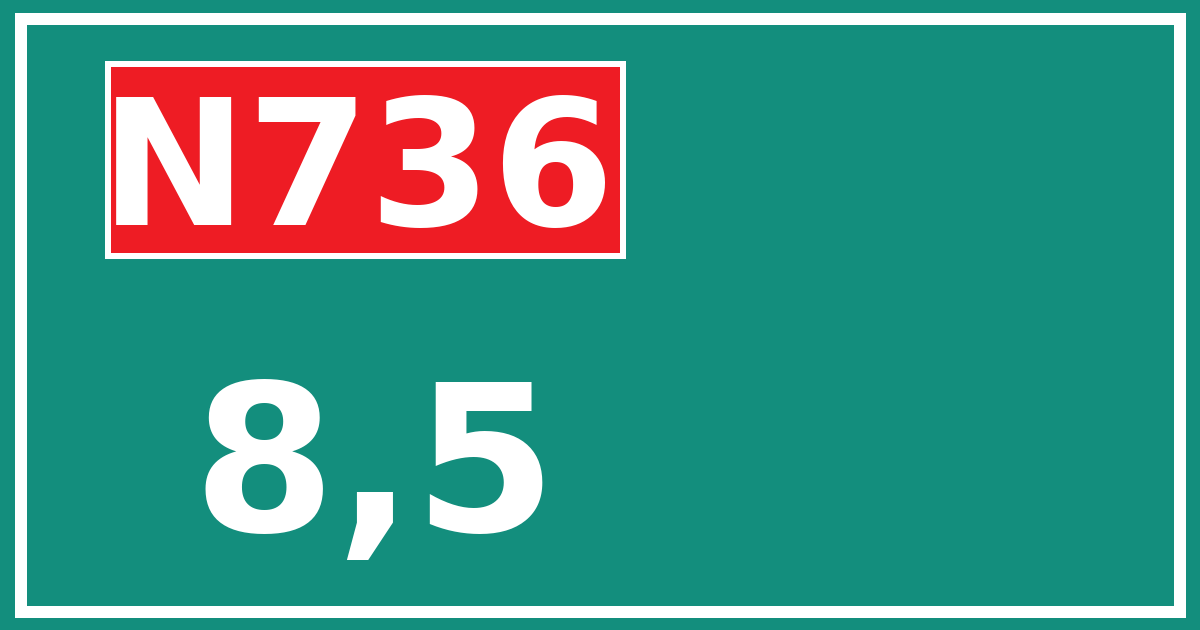 Hectometerbord N736 8,5