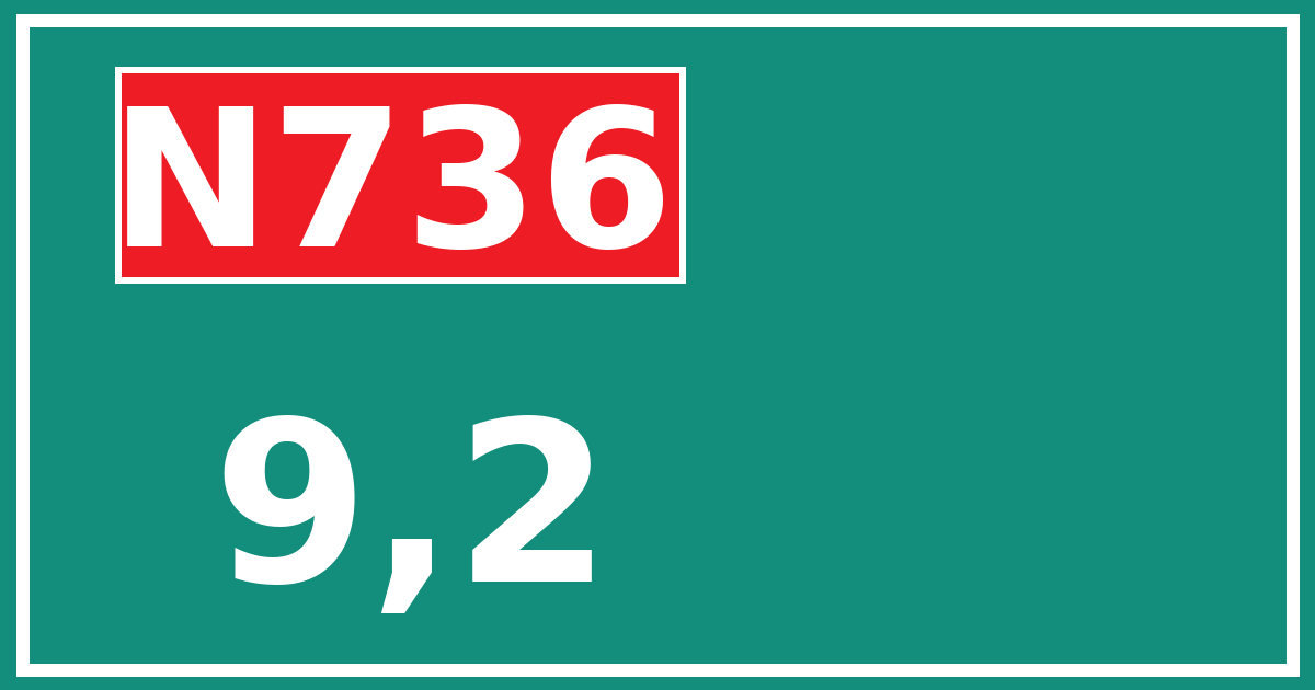 Hectometerbord N736 9,2