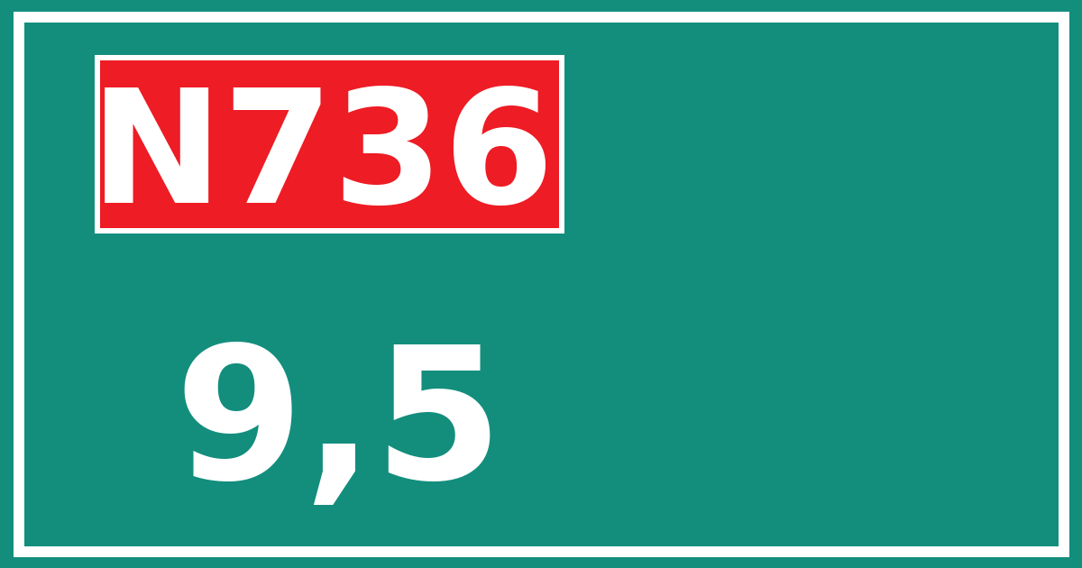 Hectometerbord N736 9,5