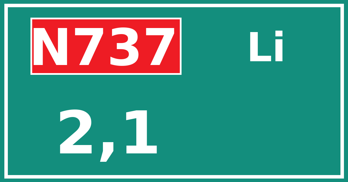 Hectometerbord N737 2,1 zijde Li