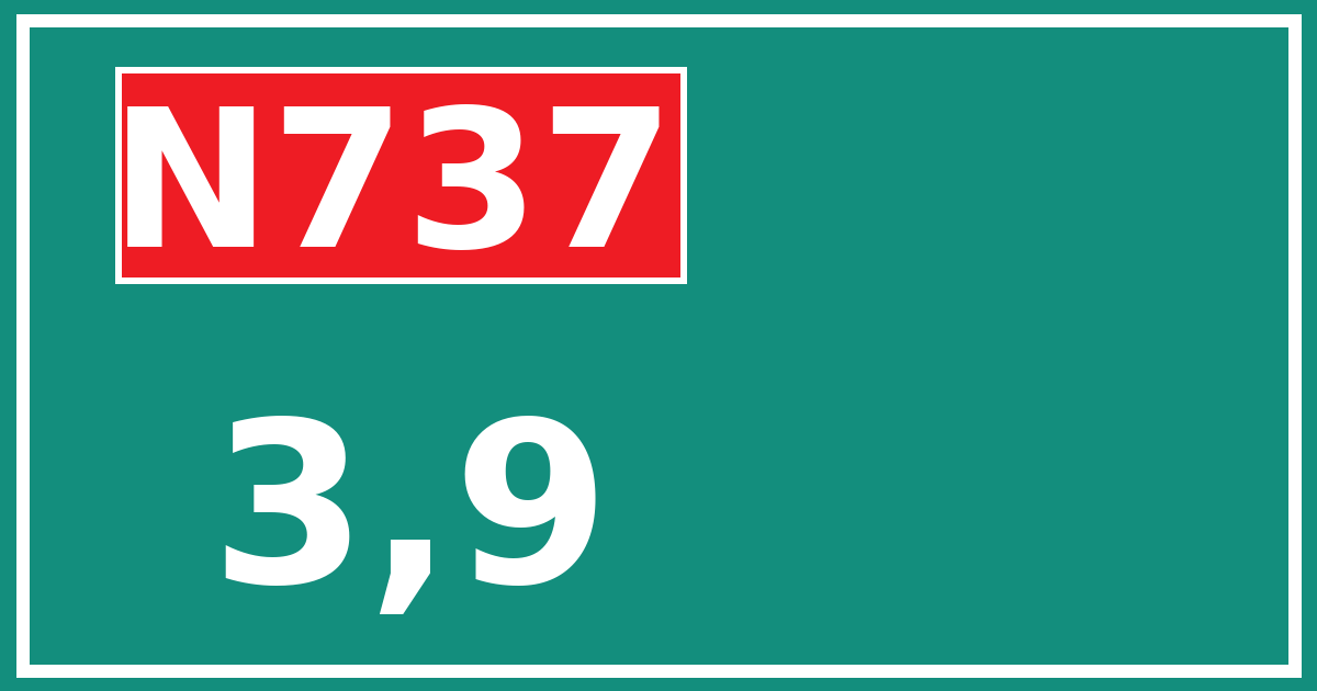 Hectometerbord N737 3,9