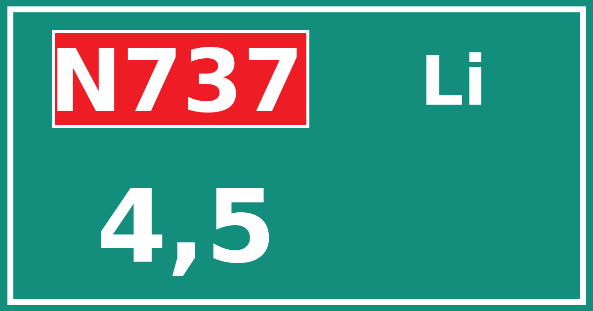 Hectometerbord N737 4,5 zijde Li