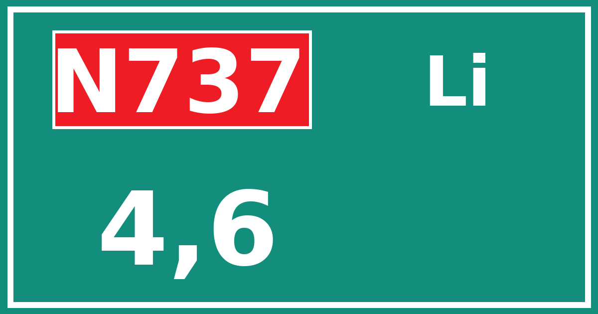 Hectometerbord N737 4,6 zijde Li