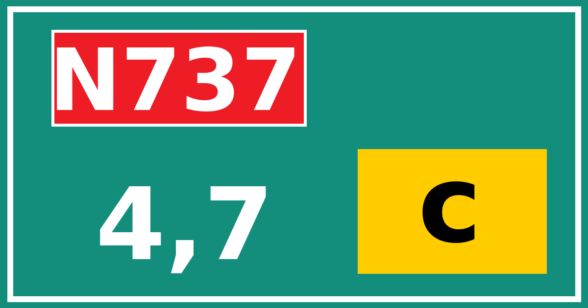 Hectometerbord N737 4,7 letter c