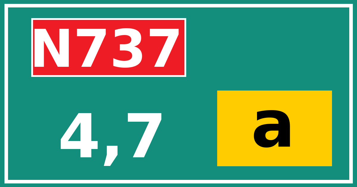 Hectometerbord N737 4,7 letter a