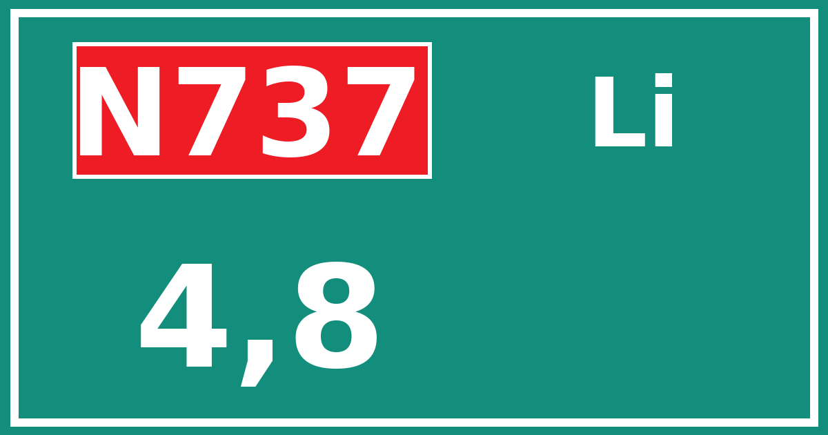 Hectometerbord N737 4,8 zijde Li