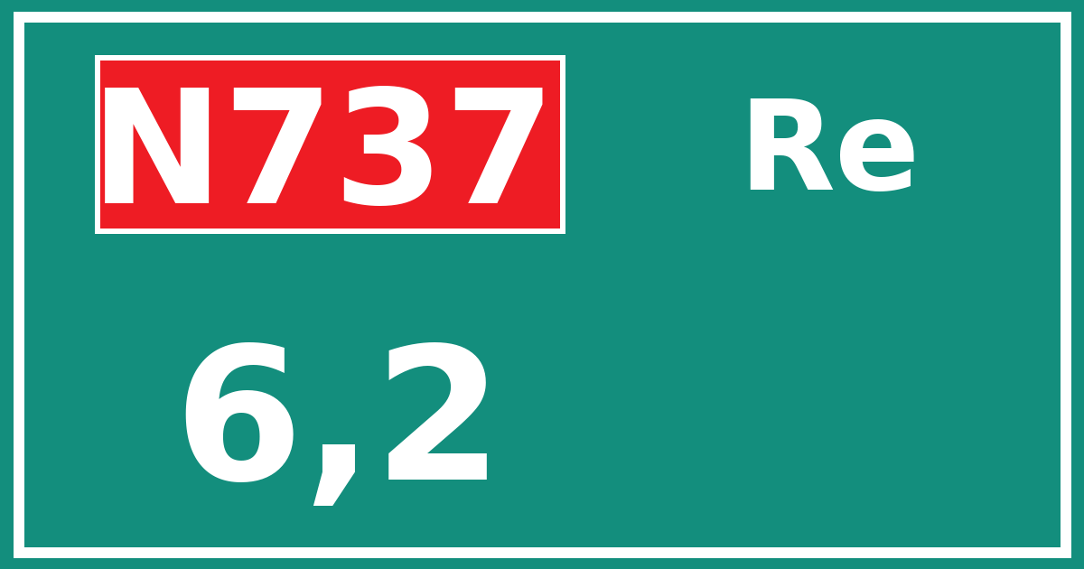 Hectometerbord N737 6,2 zijde Re
