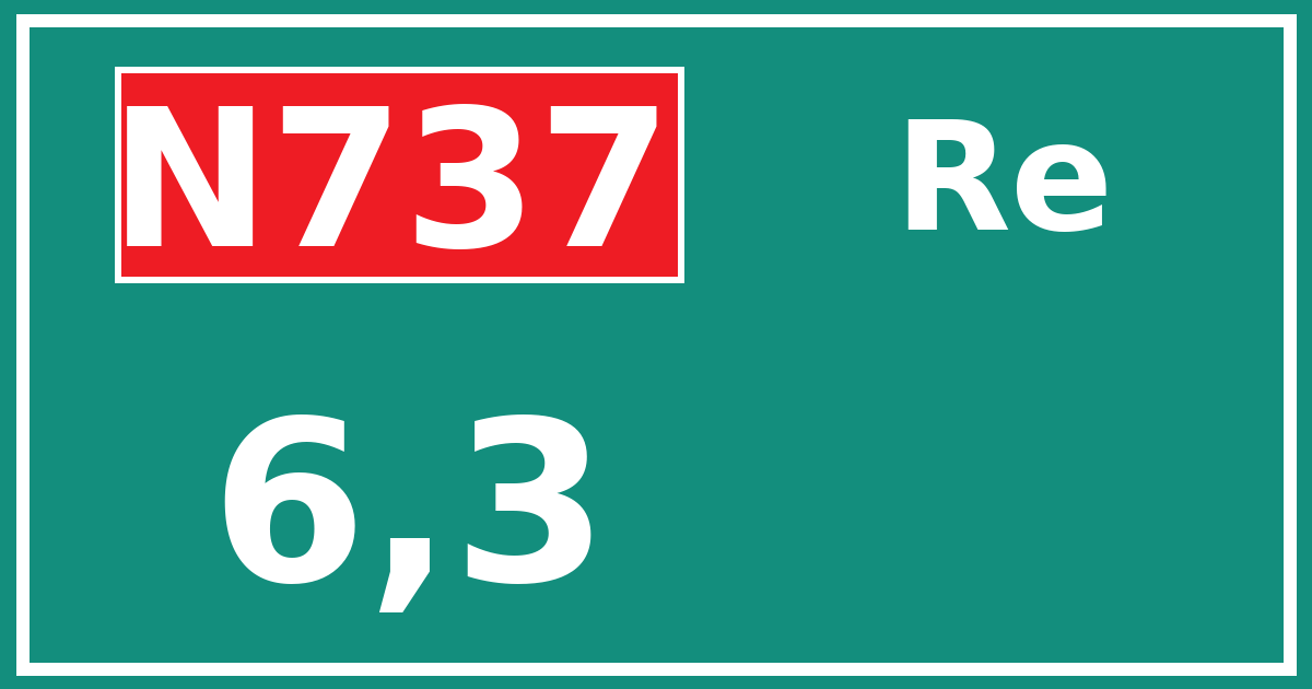 Hectometerbord N737 6,3 zijde Re