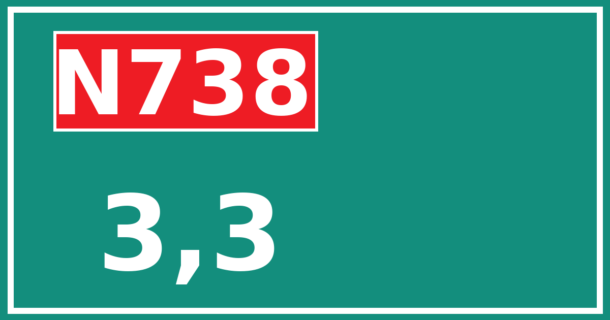 Hectometerbord N738 3,3