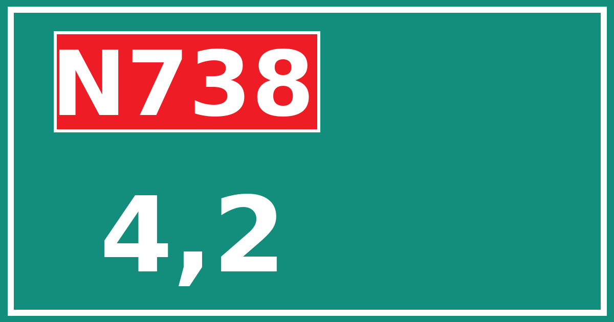 Hectometerbord N738 4,2