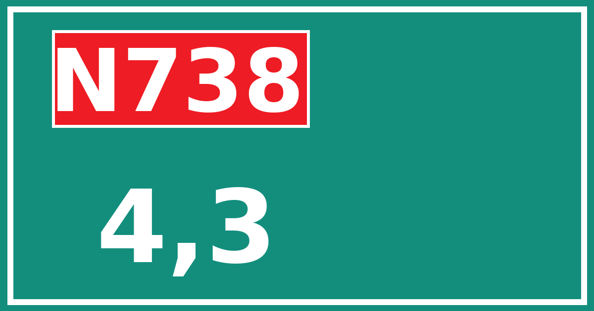 Hectometerbord N738 4,3