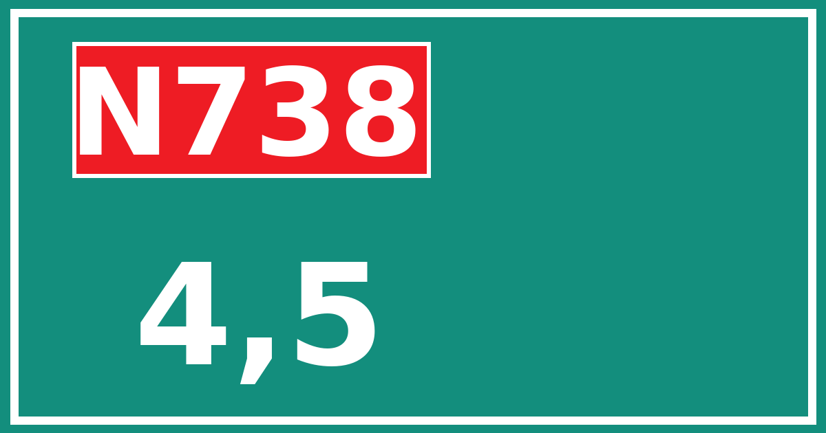Hectometerbord N738 4,5