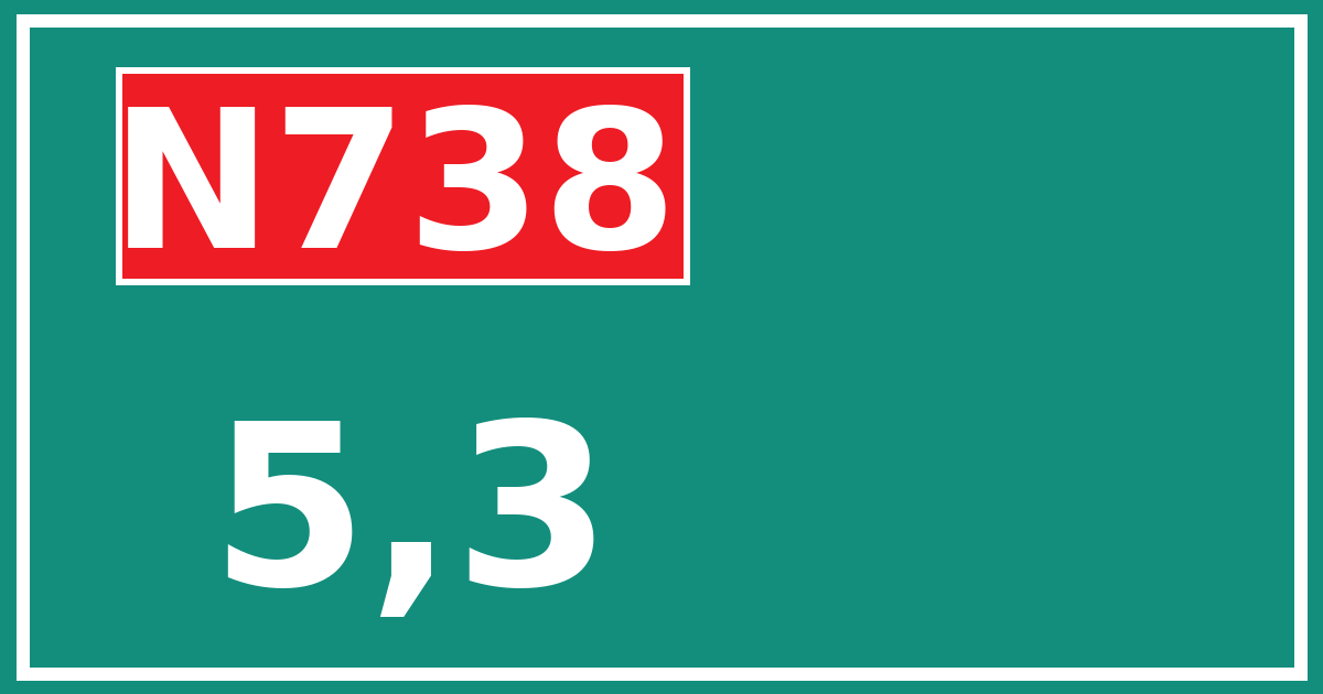 Hectometerbord N738 5,3