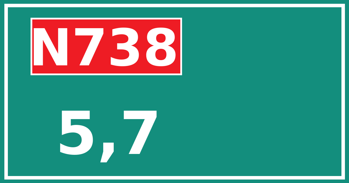 Hectometerbord N738 5,7