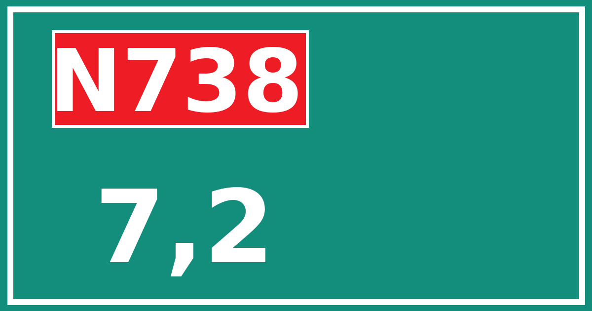 Hectometerbord N738 7,2