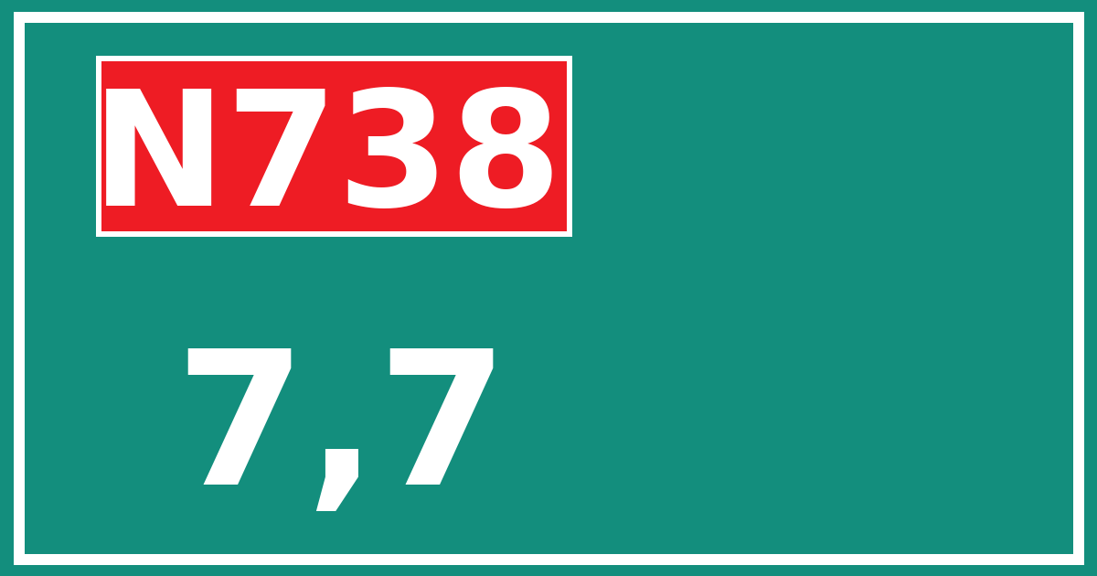 Hectometerbord N738 7,7