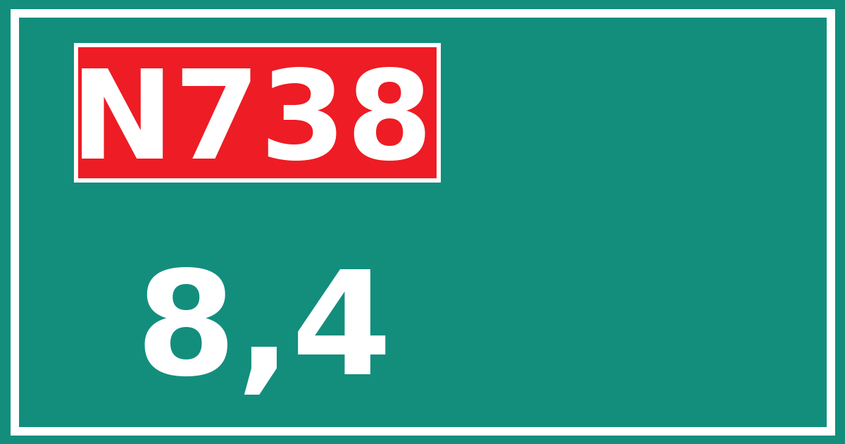 Hectometerbord N738 8,4