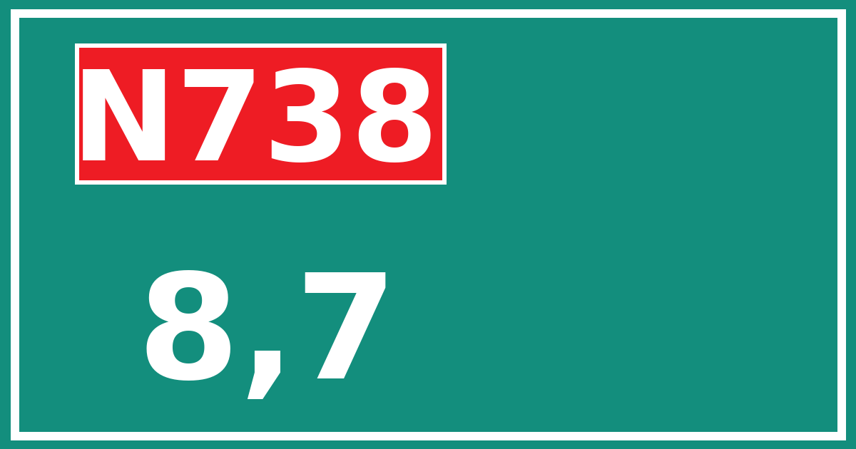 Hectometerbord N738 8,7
