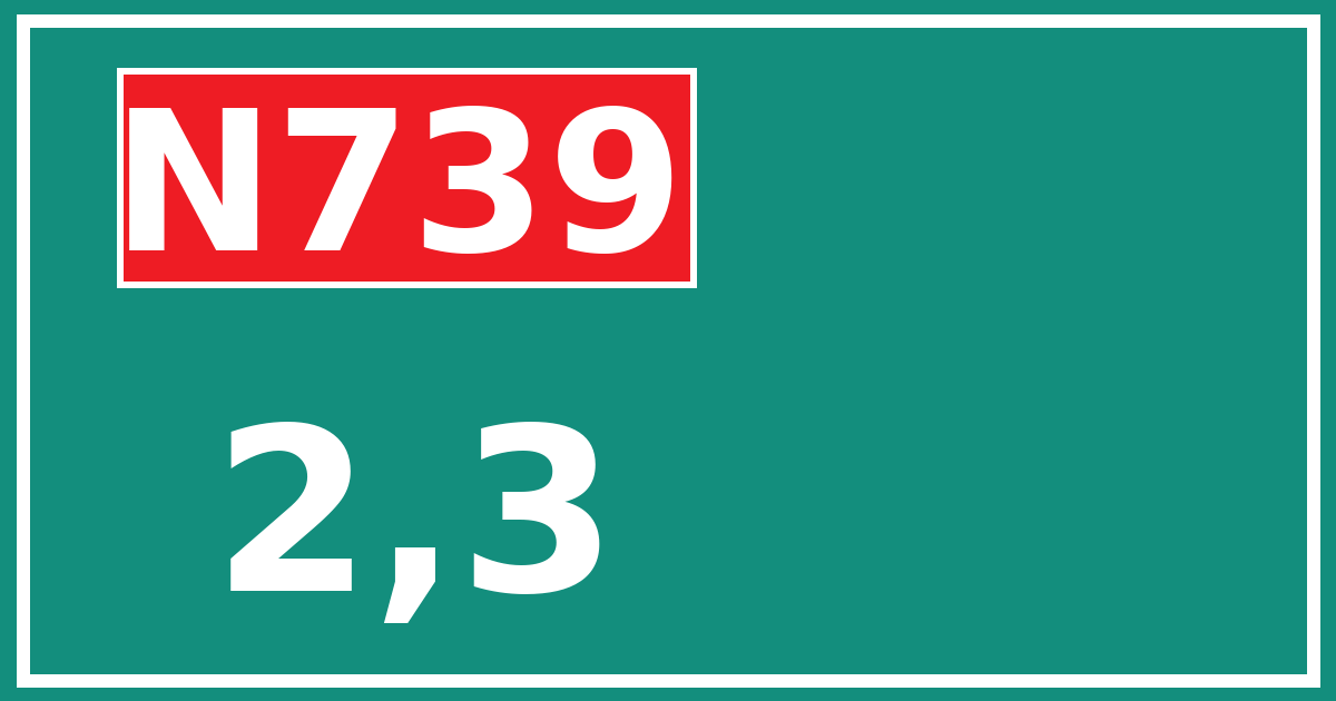 Hectometerbord N739 2,3