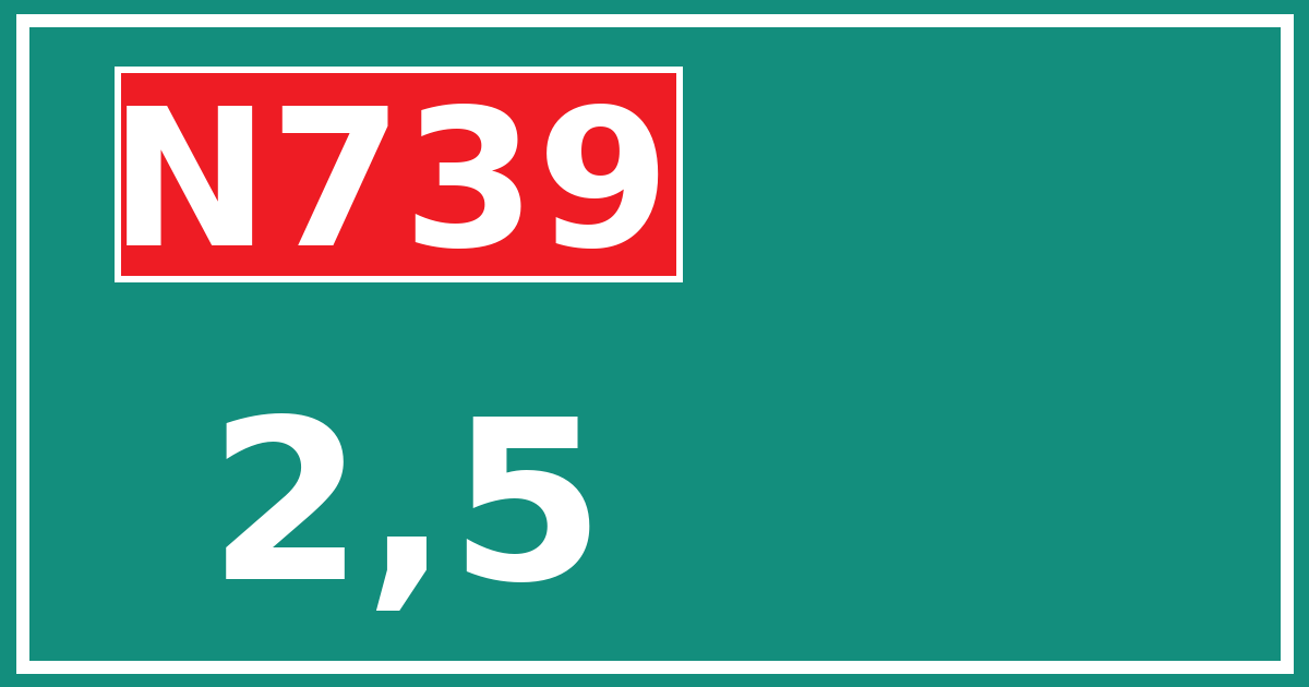 Hectometerbord N739 2,5