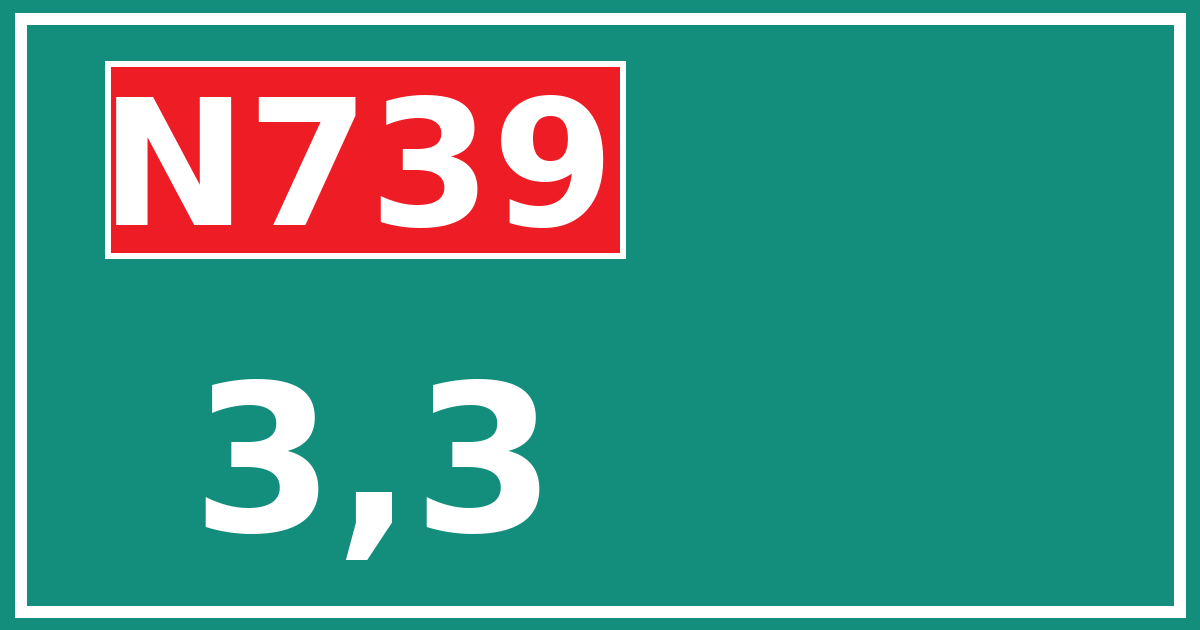 Hectometerbord N739 3,3