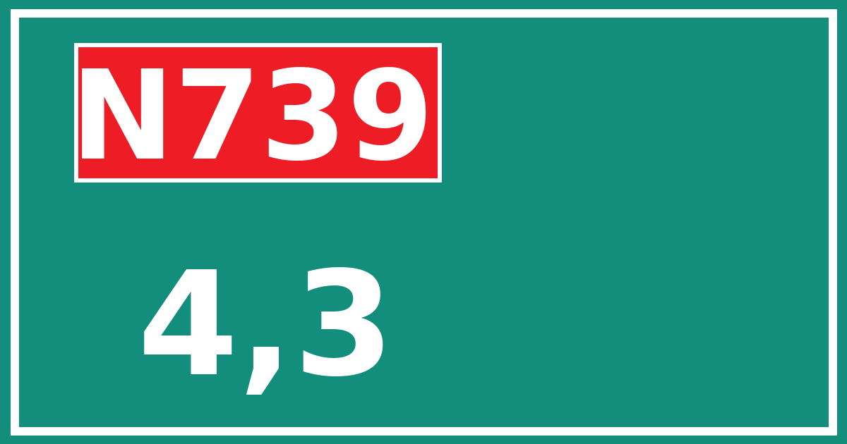 Hectometerbord N739 4,3