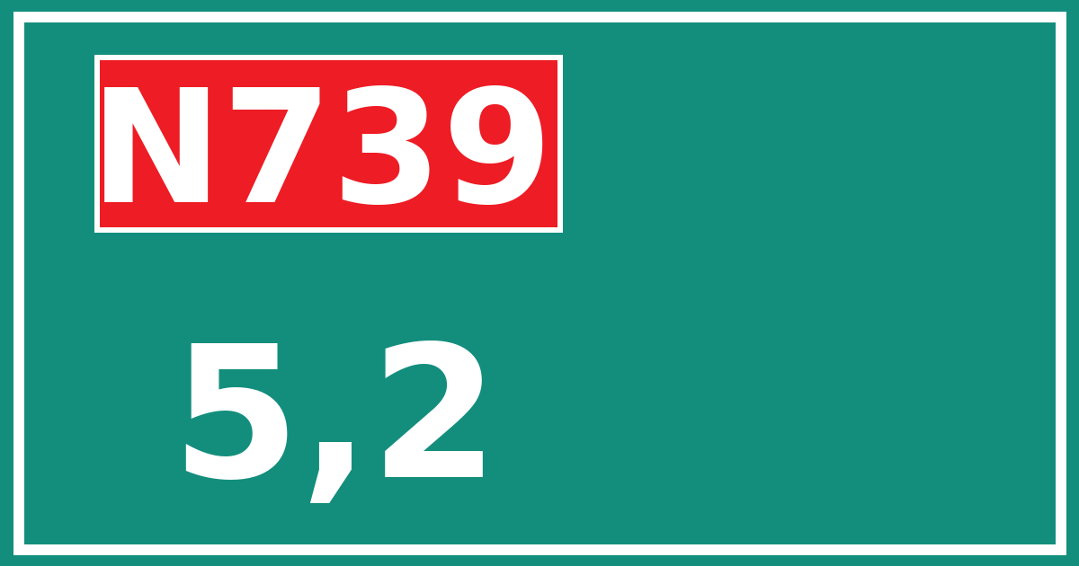 Hectometerbord N739 5,2