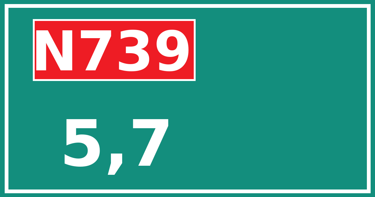 Hectometerbord N739 5,7