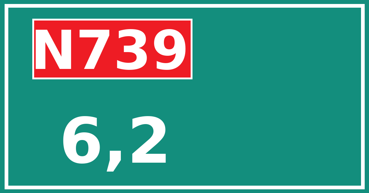 Hectometerbord N739 6,2