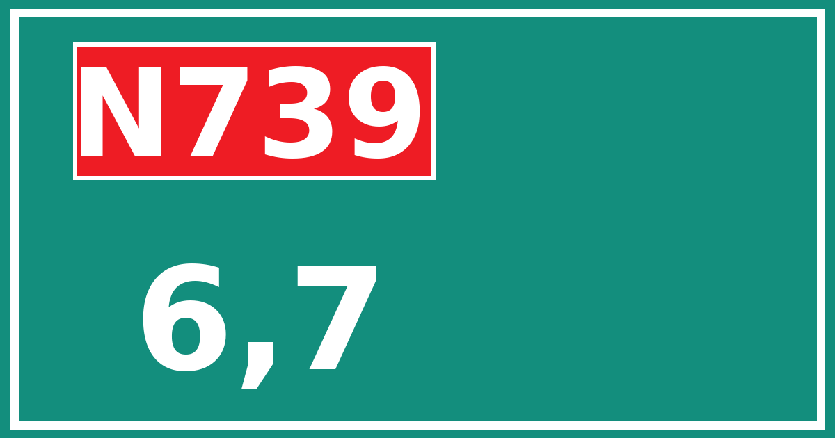 Hectometerbord N739 6,7