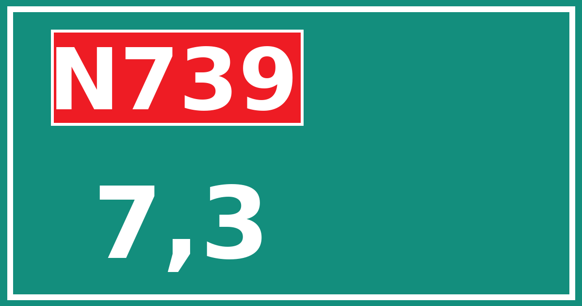 Hectometerbord N739 7,3