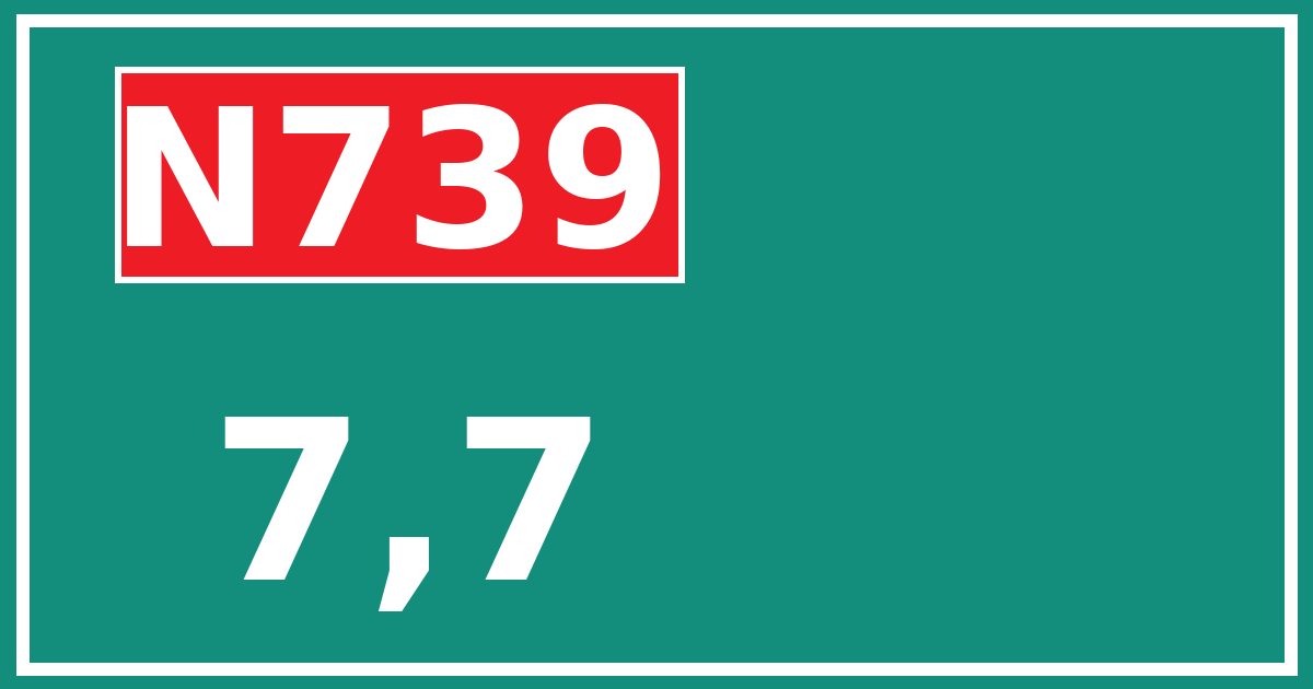 Hectometerbord N739 7,7
