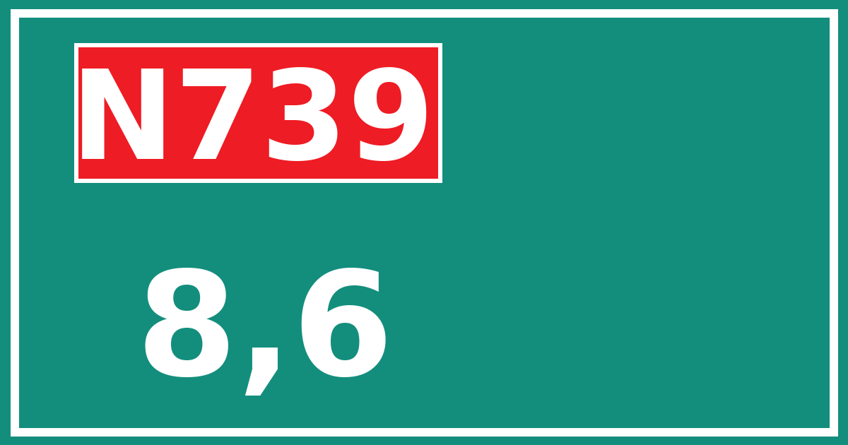Hectometerbord N739 8,6