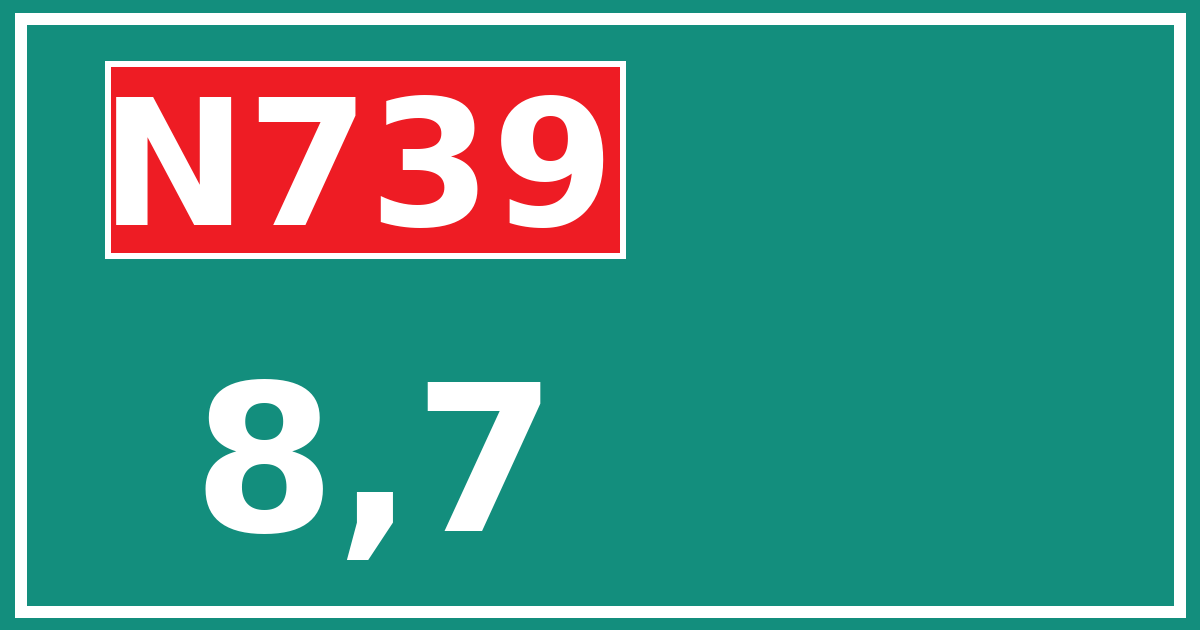 Hectometerbord N739 8,7