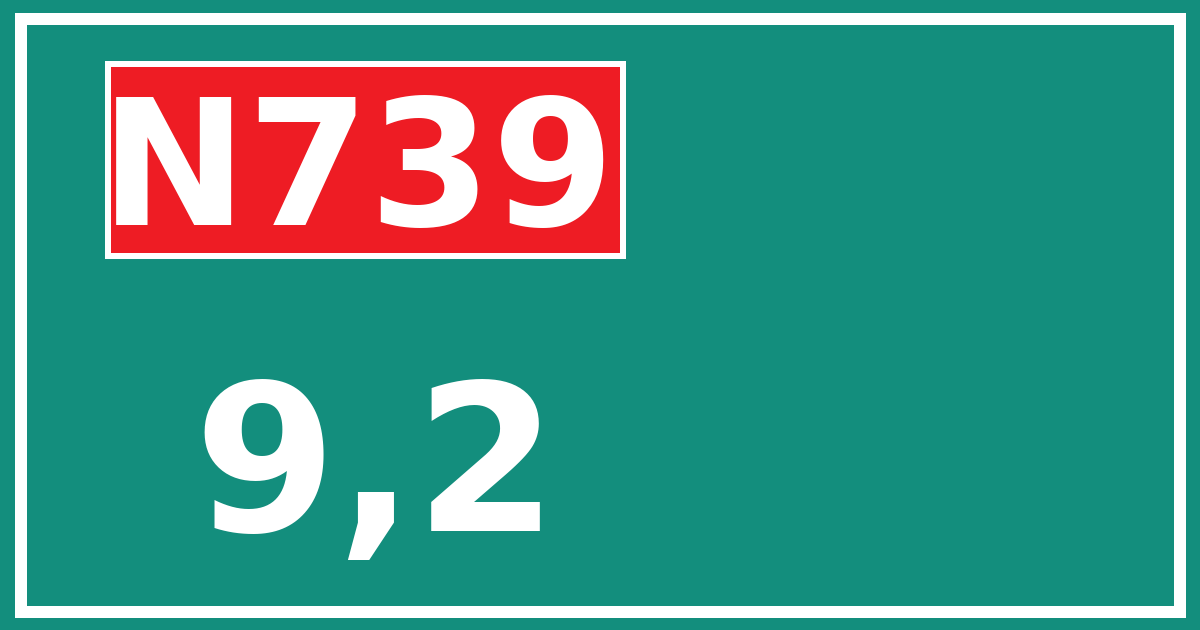 Hectometerbord N739 9,2