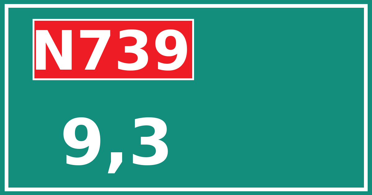 Hectometerbord N739 9,3