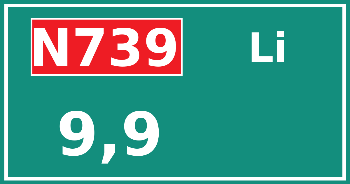 Hectometerbord N739 9,9 zijde Li