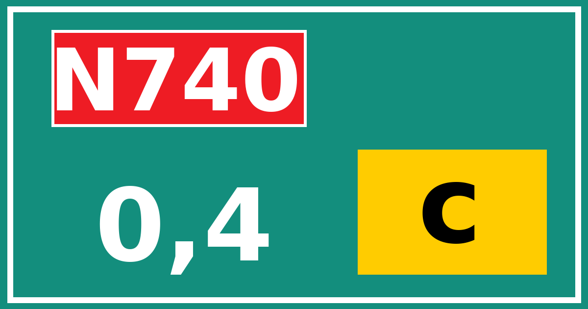 Hectometerbord N740 0,4 letter c