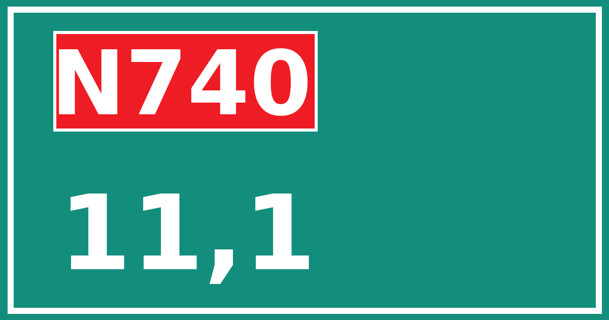 Hectometerbord N740 11,1