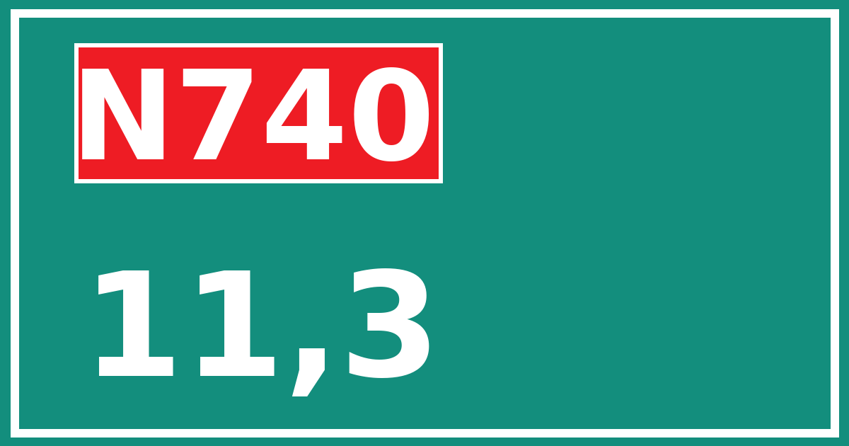Hectometerbord N740 11,3