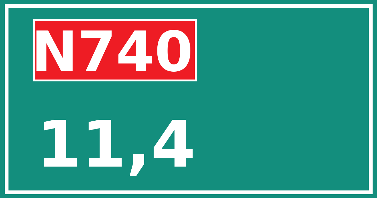 Hectometerbord N740 11,4