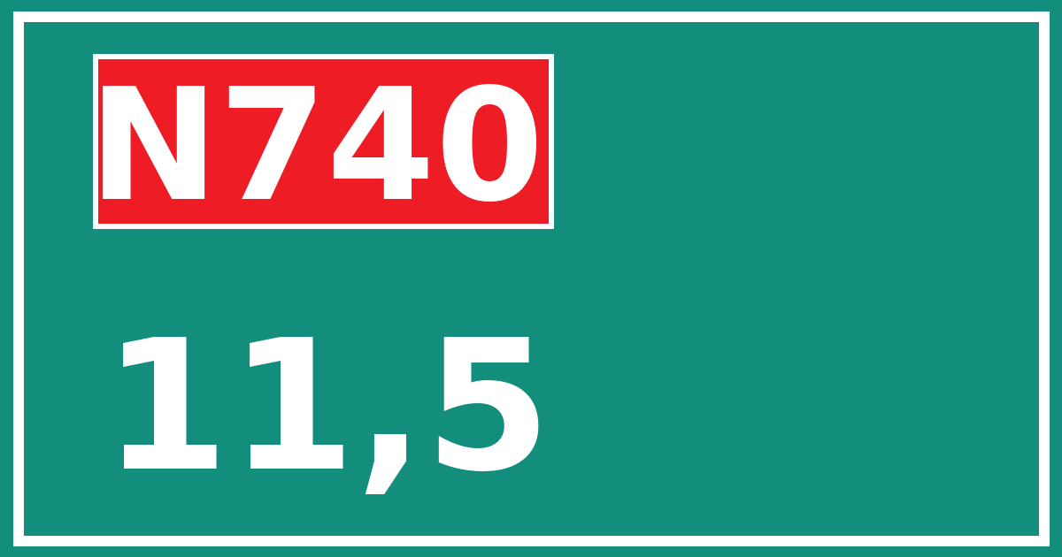 Hectometerbord N740 11,5
