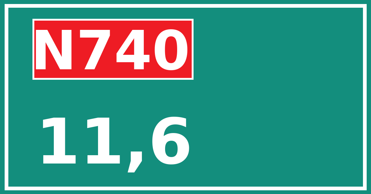 Hectometerbord N740 11,6