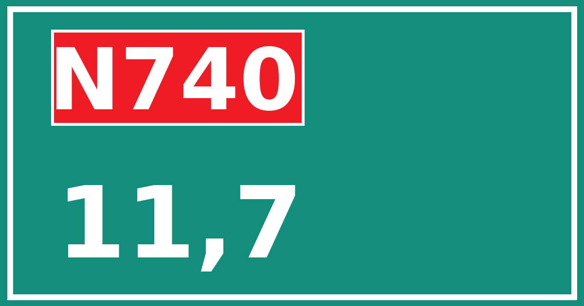 Hectometerbord N740 11,7