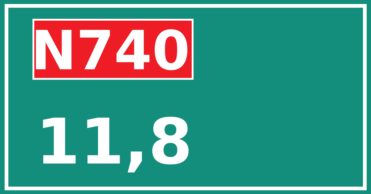 Hectometerbord N740 11,8