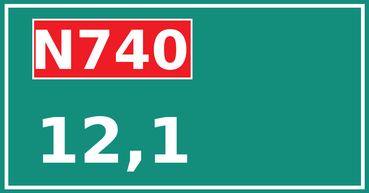 Hectometerbord N740 12,1