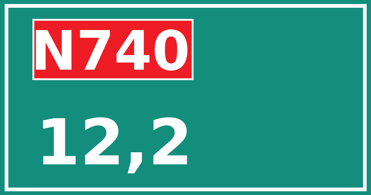 Hectometerbord N740 12,2